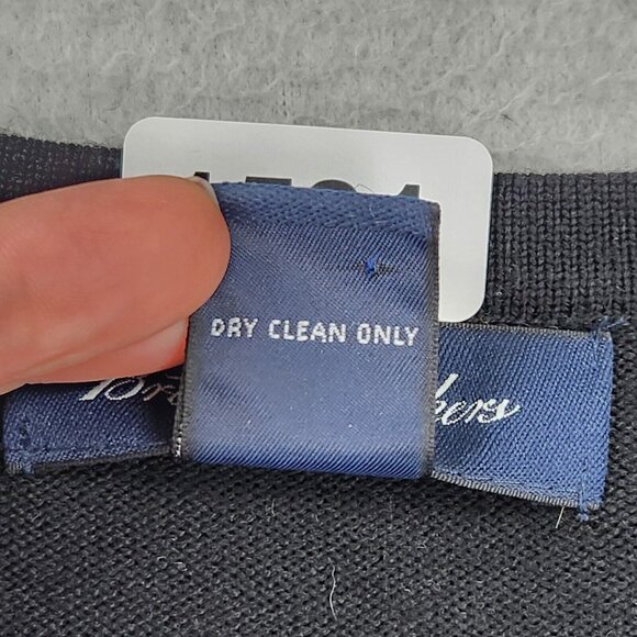 Brooks Brothers Sweater Men Extra Large Black Merino Wool Blend Stretch Pullover - Picture 6 of 9